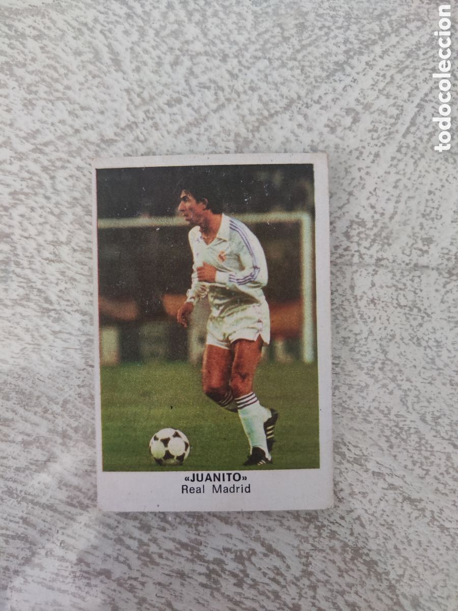 Football Stickers: Cano 83 84 trasera cropan sin pegar buen estado Real Madrid Juanito con comillas