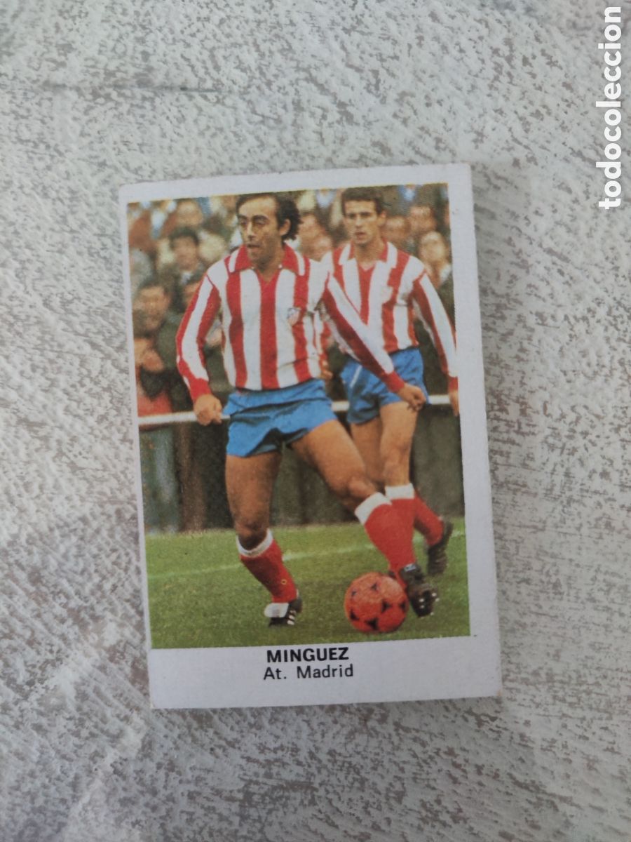 Football Stickers: Cano 83 84 trasera cropan sin pegar buen estado Atl&eacute;tico Madrid M&iacute;nguez