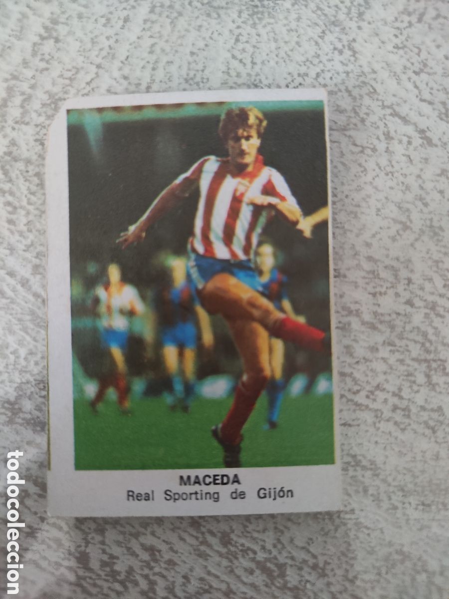 Figurine di Calcio: Cano 83 84 trasera cropan sin pegar Sporting Gij&oacute;n Maceda con peque&ntilde;a rotura en esquina