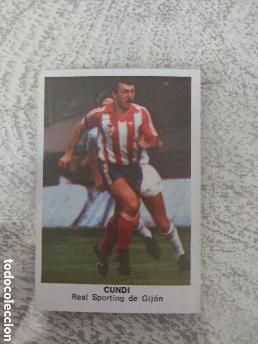 Figurine di Calcio: Cano 83 84 trasera cropan sin pegar buen estado Sporting Gij&oacute;n Cundi