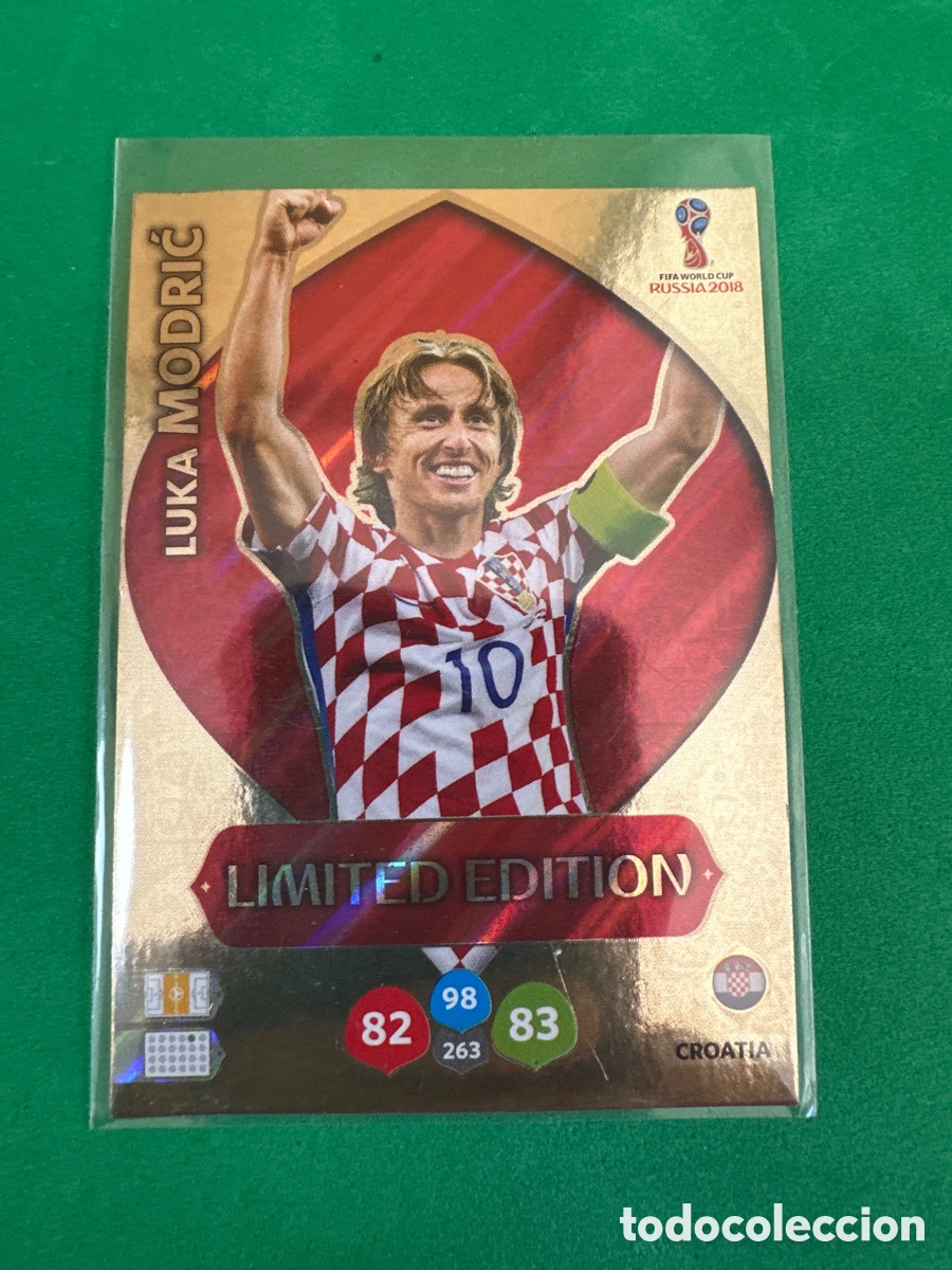 Cromos de F&uacute;tbol: LUKA MODRIC(CROACIA) LIMITED EDITION ADRENALYN MUNDIAL RUSIA 2018 TRADING CARD PANINI