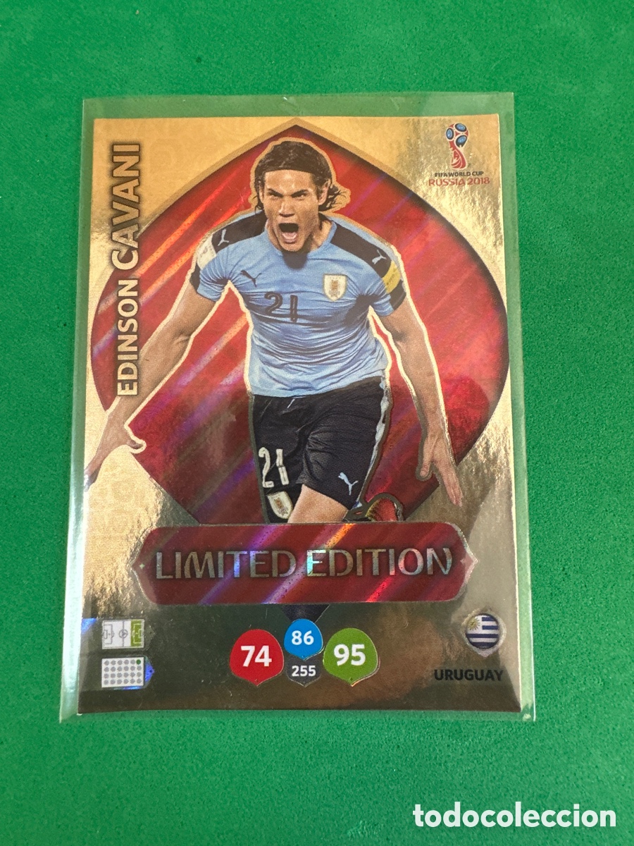Fu&szlig;ball-Sticker: CAVANI(URUGUAY) LIMITED EDITION ADRENALYN MUNDIAL RUSIA 2018 TRADING CARD PANINI