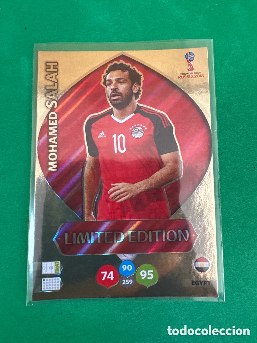 Football Stickers: SALAH (EGIPTO) LIMITED EDITION ADRENALYN MUNDIAL RUSIA 2018 TRADING CARD PANINI