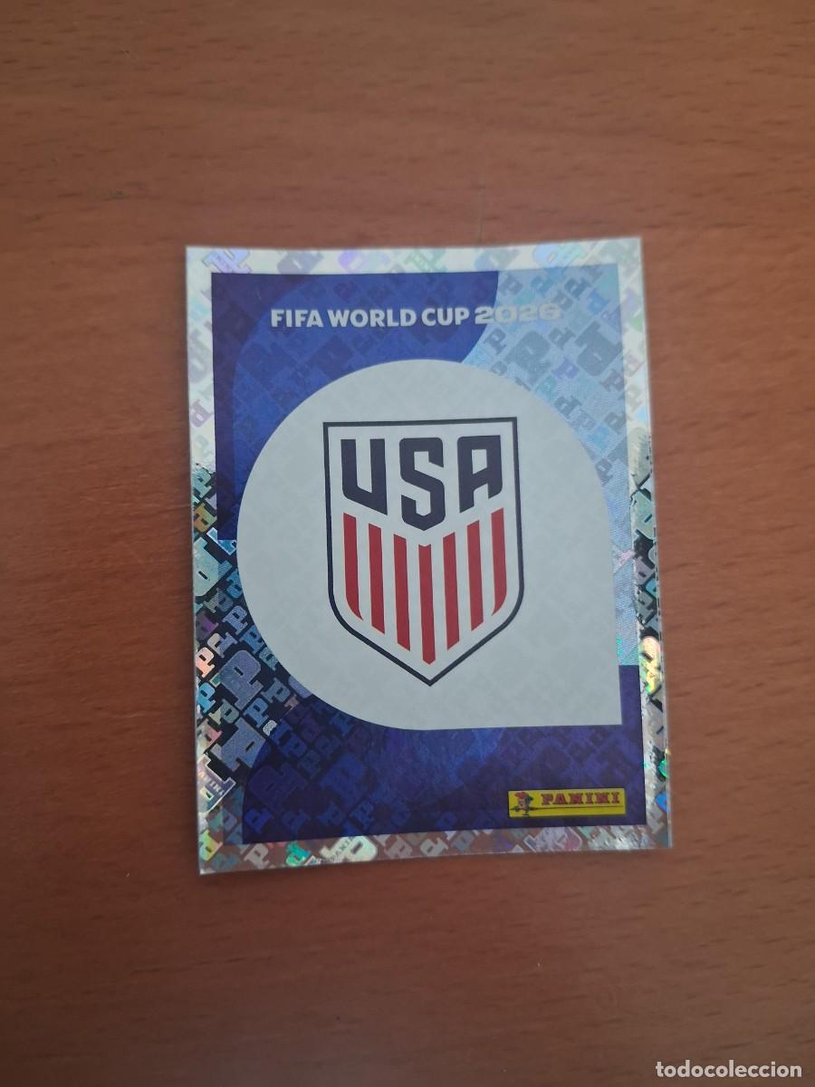 Cromos de F&uacute;tbol: Fifa World Cup 26 Mundial 2026 USA 1 Estados Unidos Escudo Logo