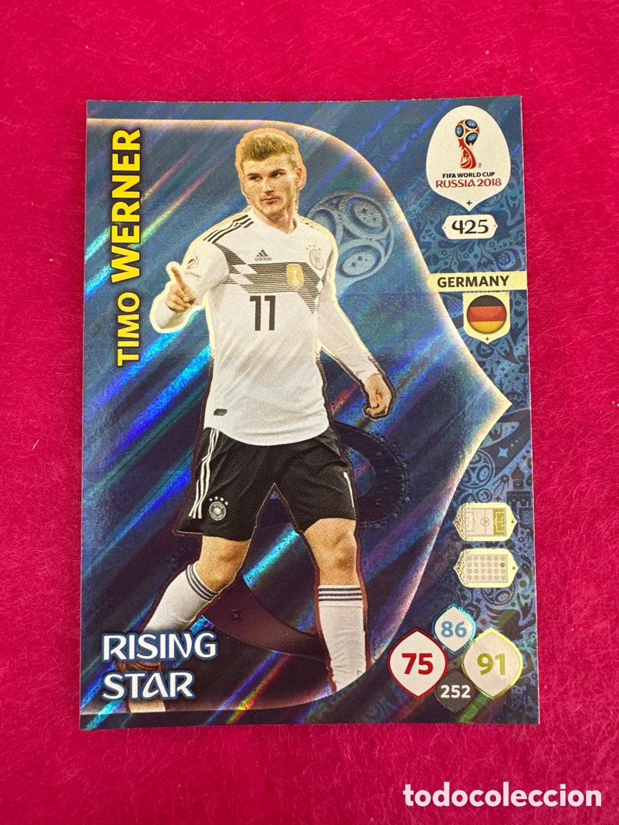 Fu&szlig;ball-Sticker: 425 WERNER(ALEMANIA) RISING STAR ADRENALYN MUNDIAL RUSIA 2018 TRADING CARD PANINI