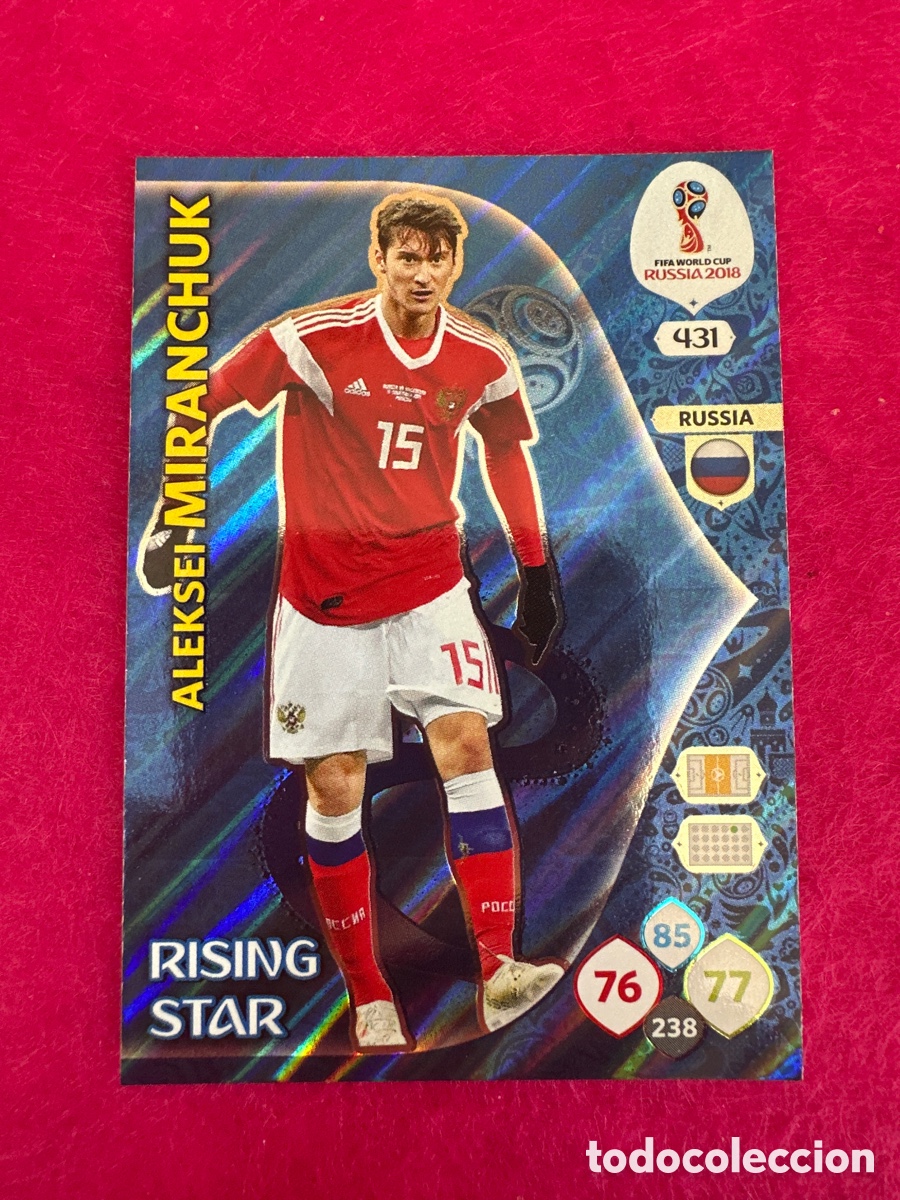 Fu&szlig;ball-Sticker: 431 MIRANCHUK (RUSIA) RISING STAR ADRENALYN MUNDIAL RUSIA 2018 TRADING CARD PANINI