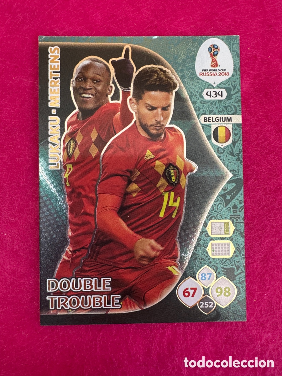 Figurine di Calcio: 434 DOUBLE TROUBLE (BELGICA) ADRENALYN MUNDIAL RUSIA 2018 TRADING CARD PANINI