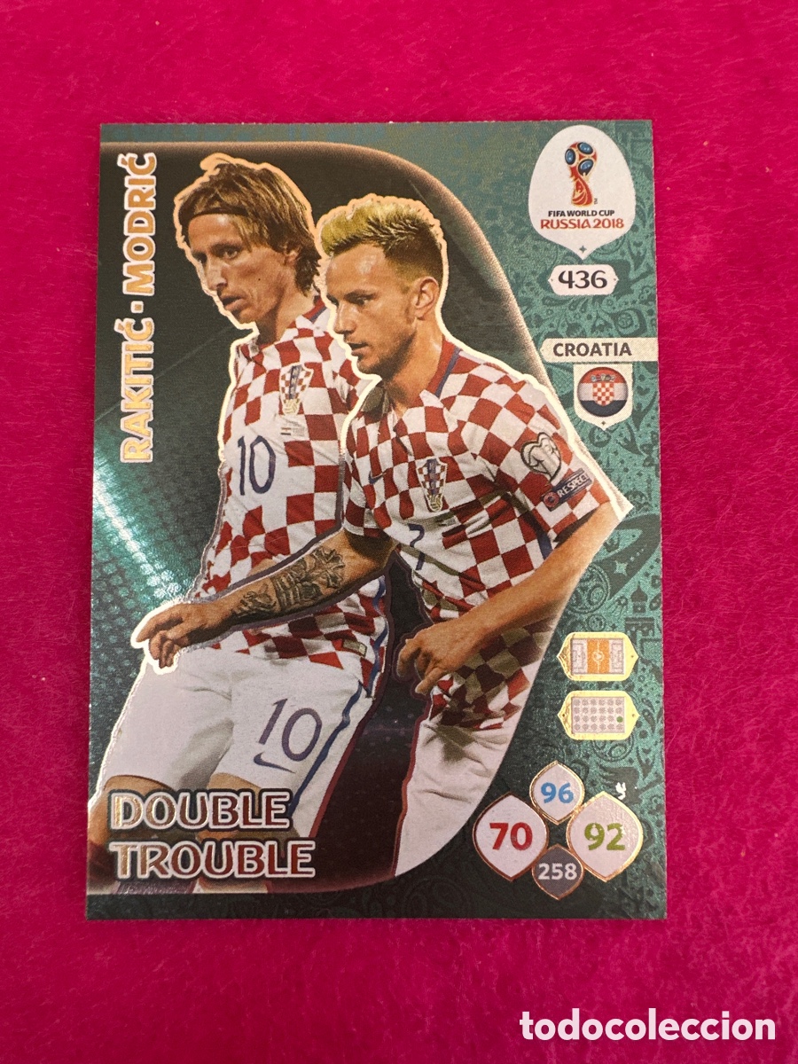 Figurine di Calcio: 436 DOUBLE TROUBLE (CROACIA) ADRENALYN MUNDIAL RUSIA 2018 TRADING CARD PANINI