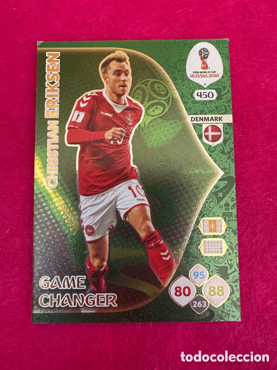 Cartes &agrave; collectionner de Football: 450 ERIKSEN (DINAMARCA)) GAME CHANGER ADRENALYN MUNDIAL RUSIA 2018 TRADING CARD PANINI