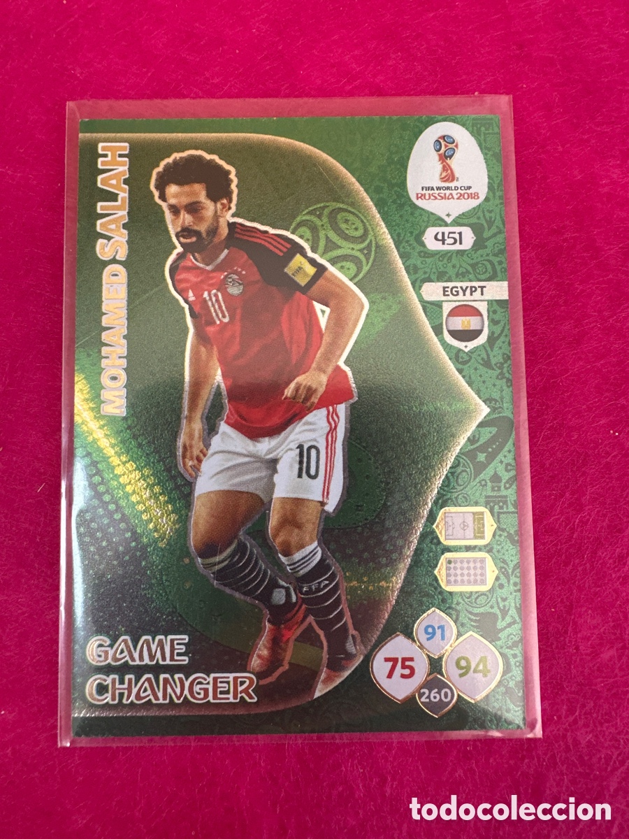 Cartes &agrave; collectionner de Football: 451 SALAH (EGIPTO) GAME CHANGER ADRENALYN MUNDIAL RUSIA 2018 TRADING CARD PANINI