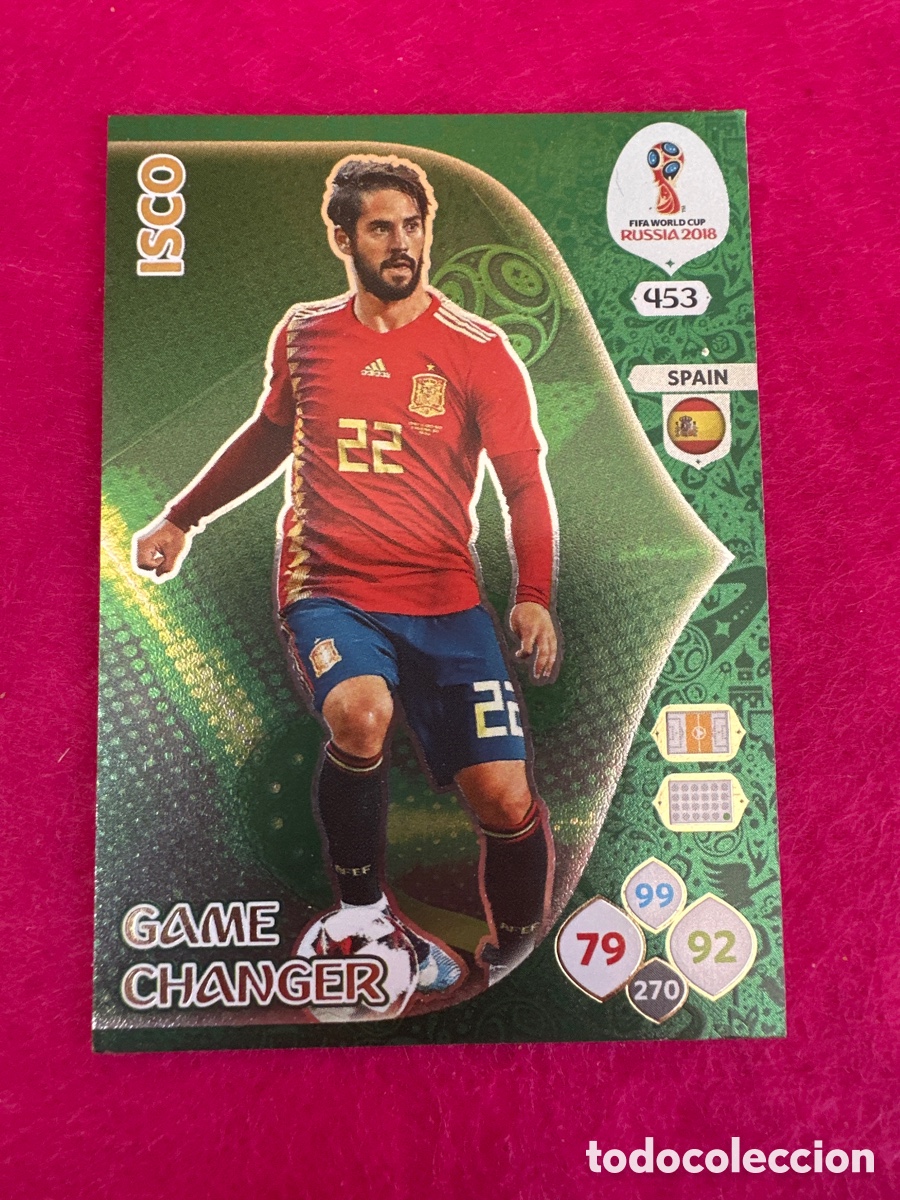 Football Stickers: 453 ISCO (ESPA&Ntilde;A) GAME CHANGER ADRENALYN MUNDIAL RUSIA 2018 TRADING CARD PANINI