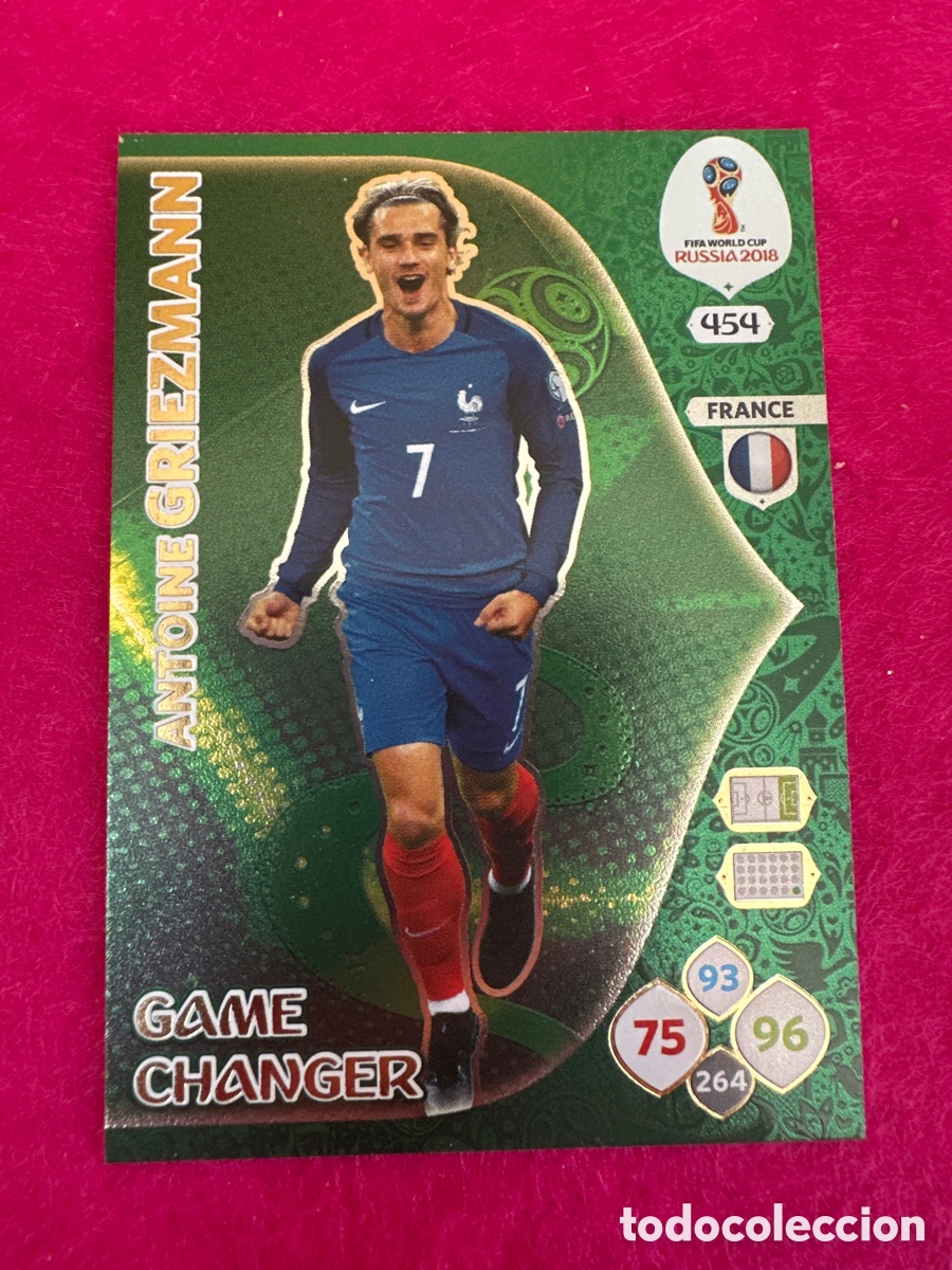 Football Stickers: 454 GRIEZMANN (FRANCIA) GAME CHANGER ADRENALYN MUNDIAL RUSIA 2018 TRADING CARD PANINI