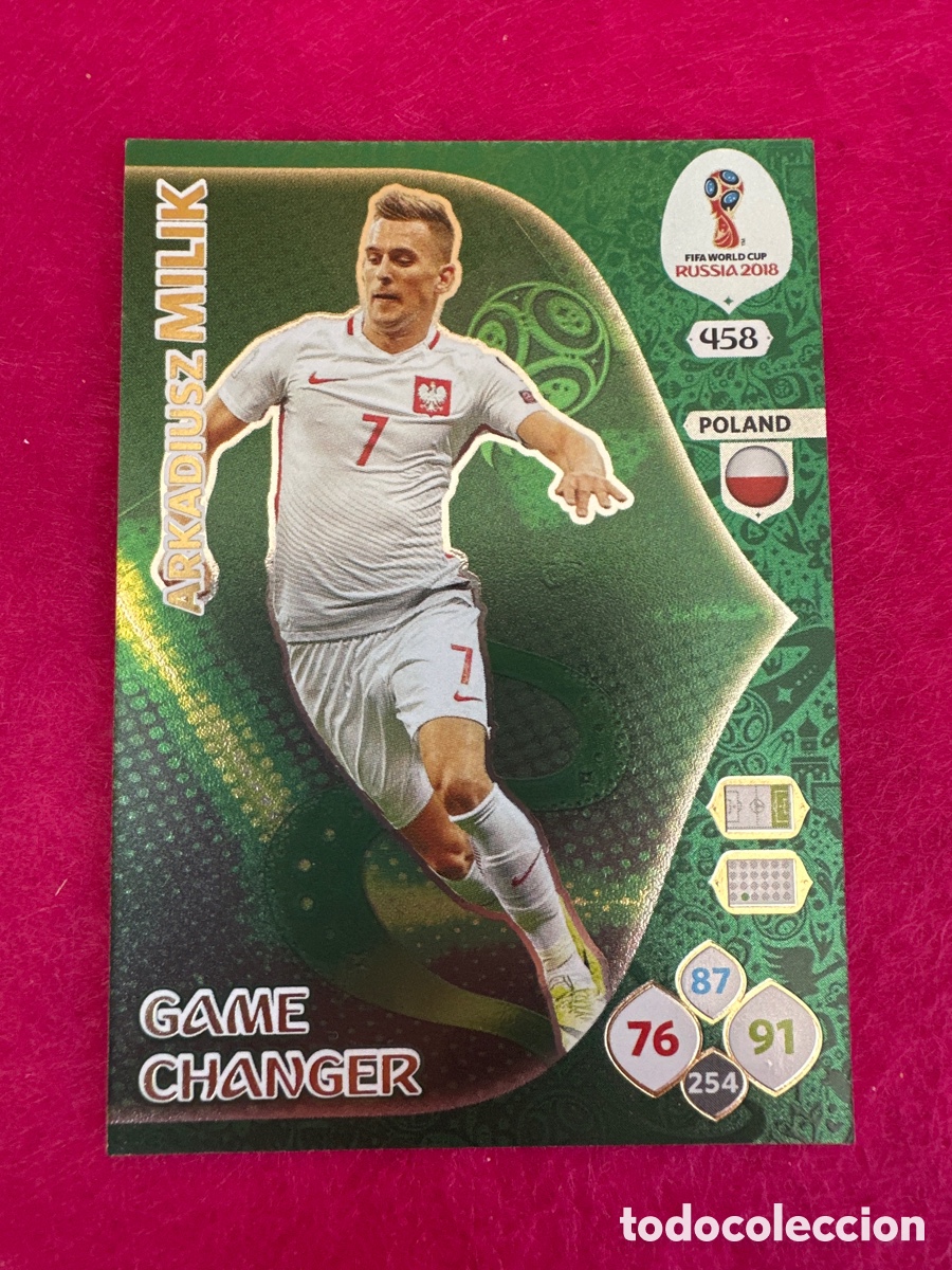 Football Stickers: 458 MILIK (POLONIA) GAME CHANGER ADRENALYN MUNDIAL RUSIA 2018 TRADING CARD PANINI
