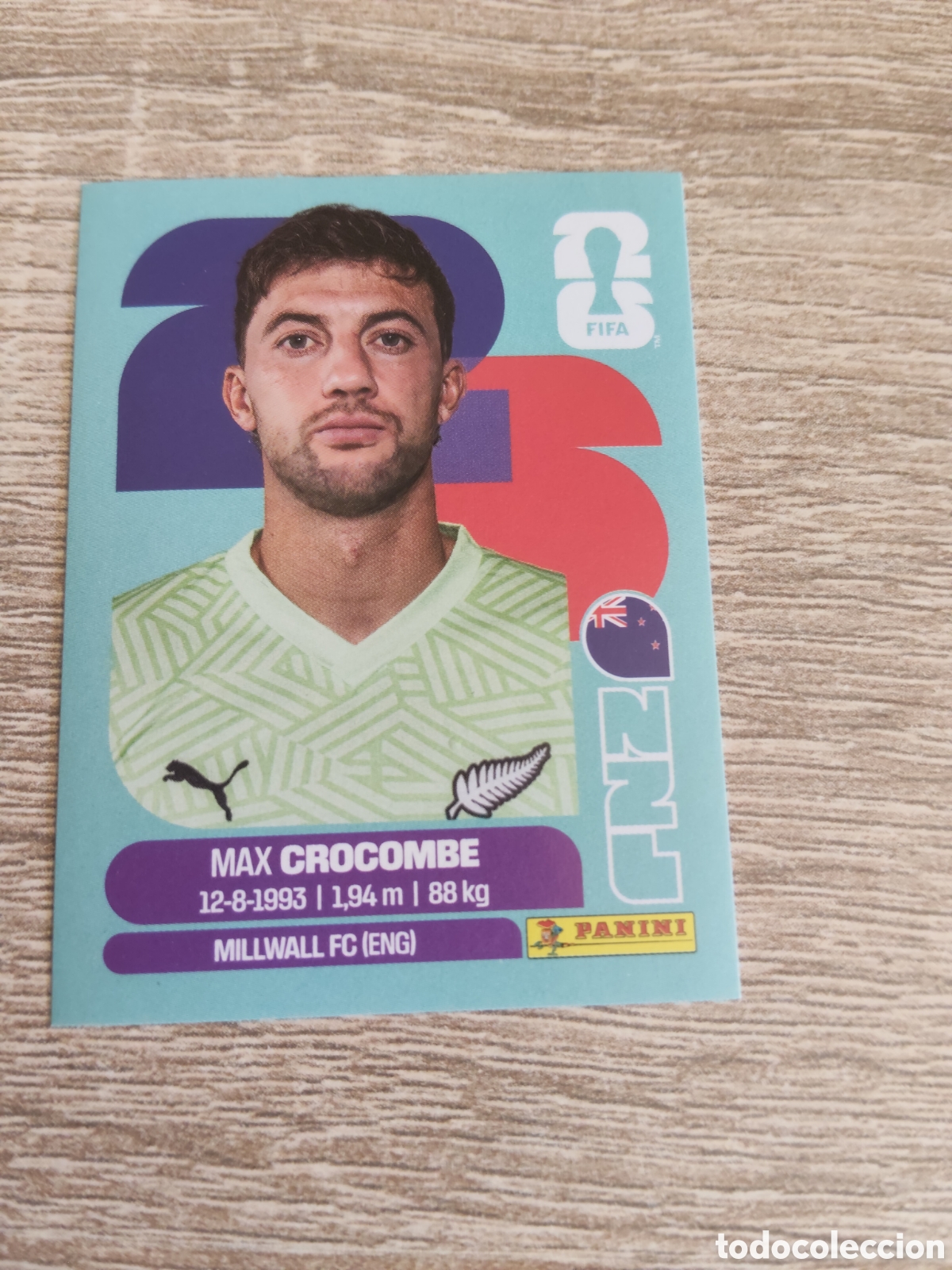Cromos de F&uacute;tbol: Panini mundial 2026 NZL 2 Max Crocombe