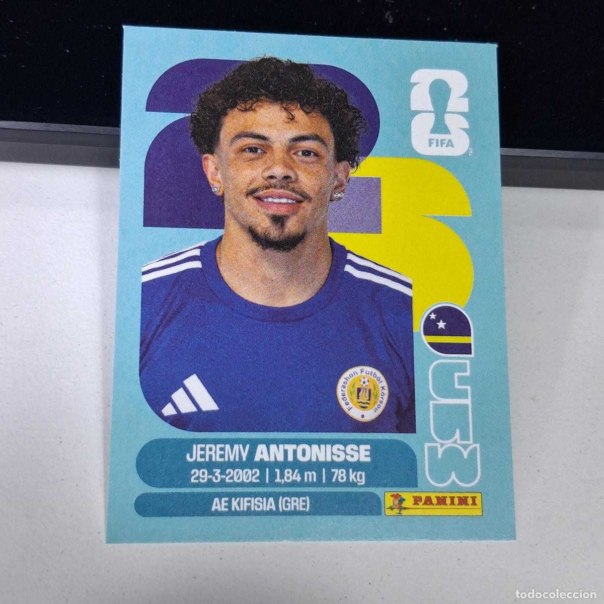 Cromos de F&uacute;tbol: B1 CUW18 JEREMY ANTONISSE 18 CURAZAO CURA&Ccedil;AO CUW MUNDIAL FIFA WORLD CUP 2026 STICKER PANINI