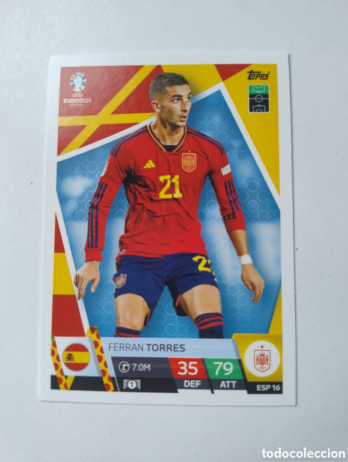 Cromos de F&uacute;tbol: ESP 16 - Ferran Torres - Espa&ntilde;a - Topps Match Attax Euro 2024