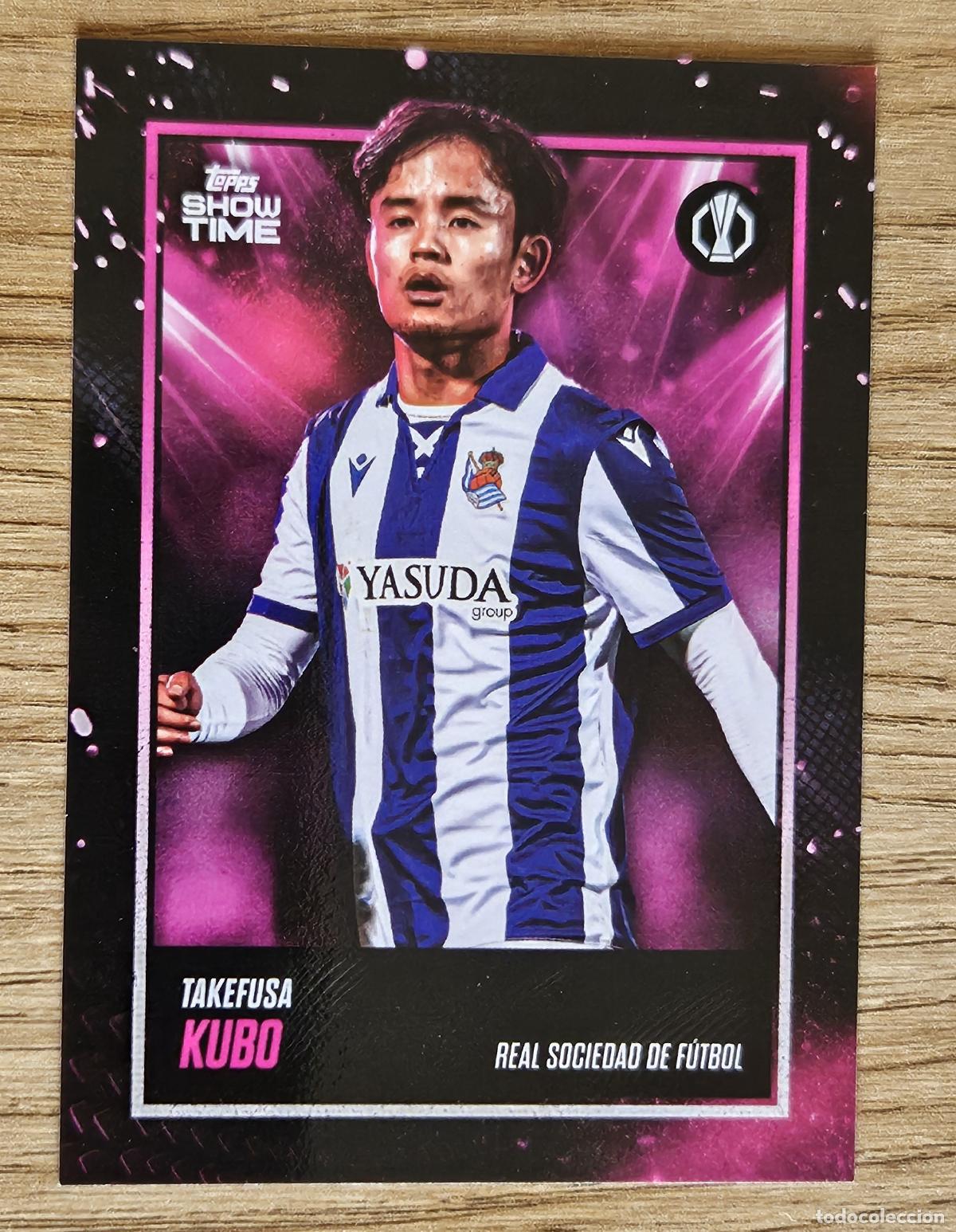 Cromos de F&uacute;tbol: Takefusa Kubo (Real Sociedad). Cromo Europa League Topps Showtime 2024-2025 (24-25)