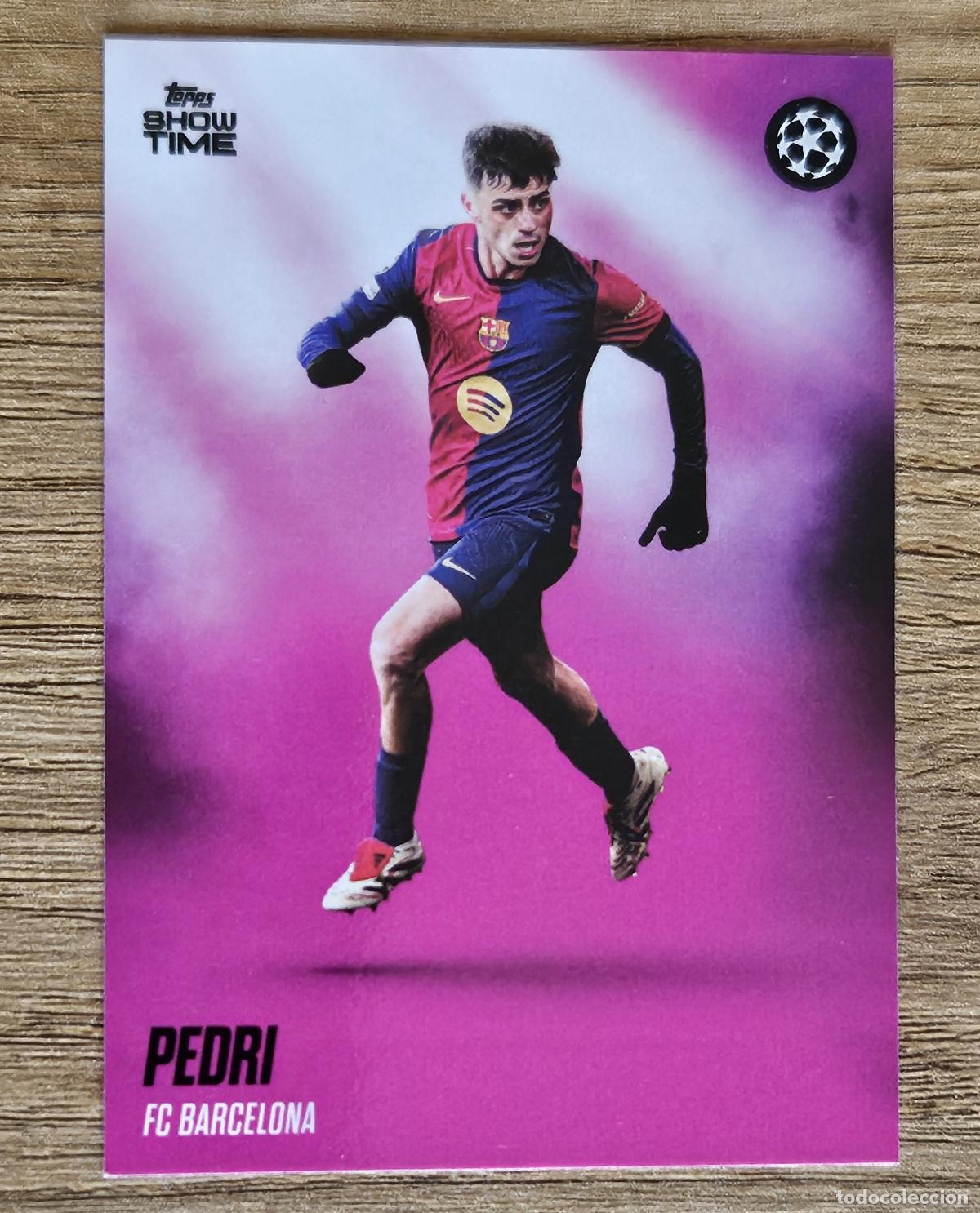 Cromos de F&uacute;tbol: Pedri (Barcelona). Cromo UEFA Champions League Topps Showtime 2024-2025 (24-25). Spotlight