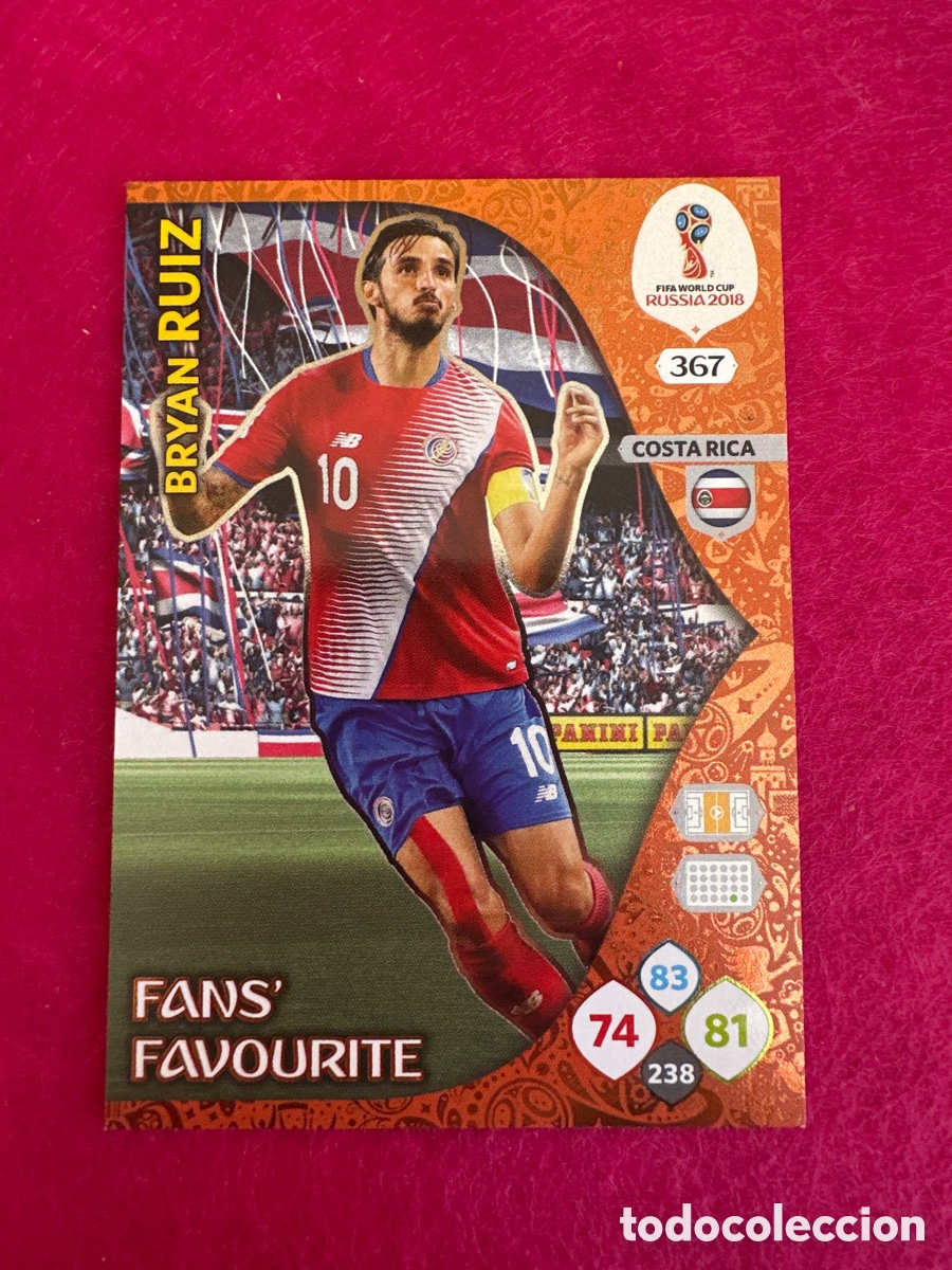 Football Stickers: 367 RUIZ(COSTA RICA) FANS FAVOURITES ADRENALYN MUNDIAL RUSIA 2018 TRADING CARD PANINI