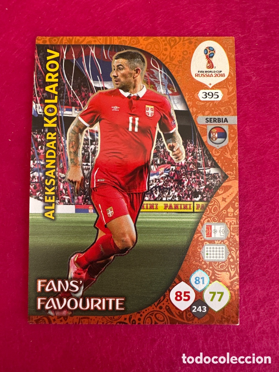 Figurine di Calcio: 395 KOLAROV(SERBIA) FANS FAVOURITES ADRENALYN MUNDIAL RUSIA 2018 TRADING CARD PANINI
