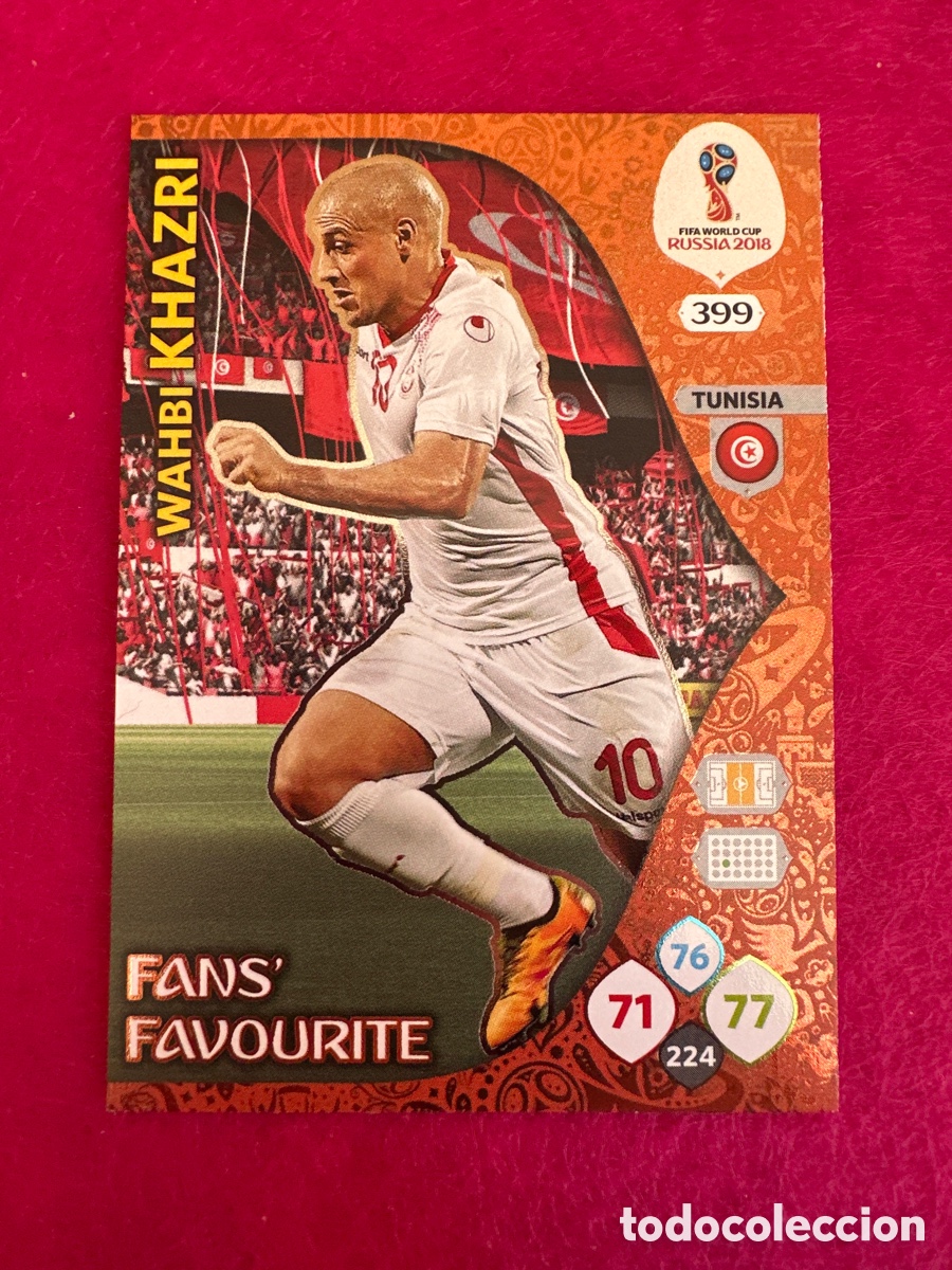 Figurine di Calcio: 399 KHAZRI(TUNEZ) FANS FAVOURITES ADRENALYN MUNDIAL RUSIA 2018 TRADING CARD PANINI