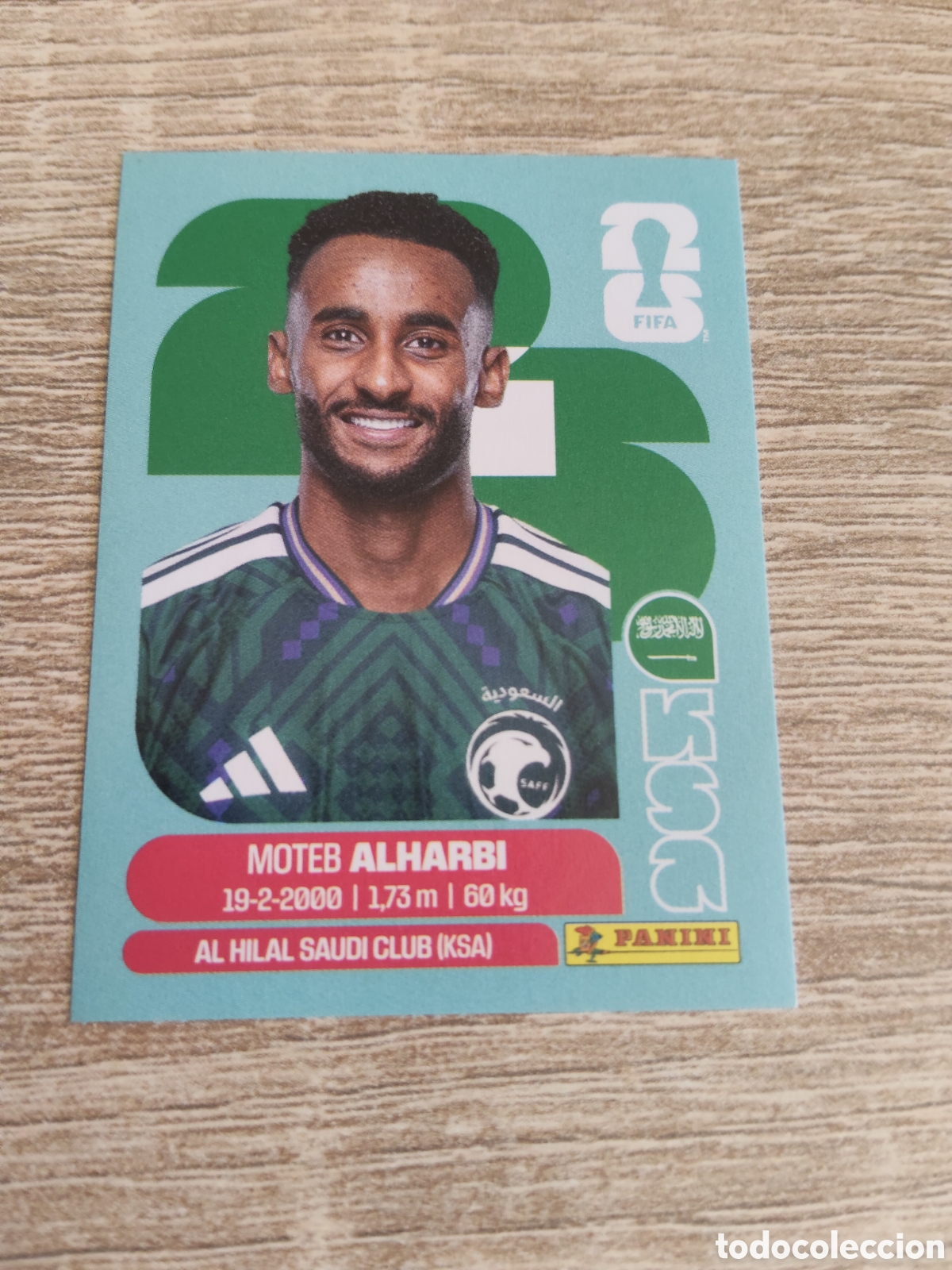 Cromos de F&uacute;tbol: Panini mundial 2026 KSA 7 Moteb Alharbi Arabia Saud&iacute;