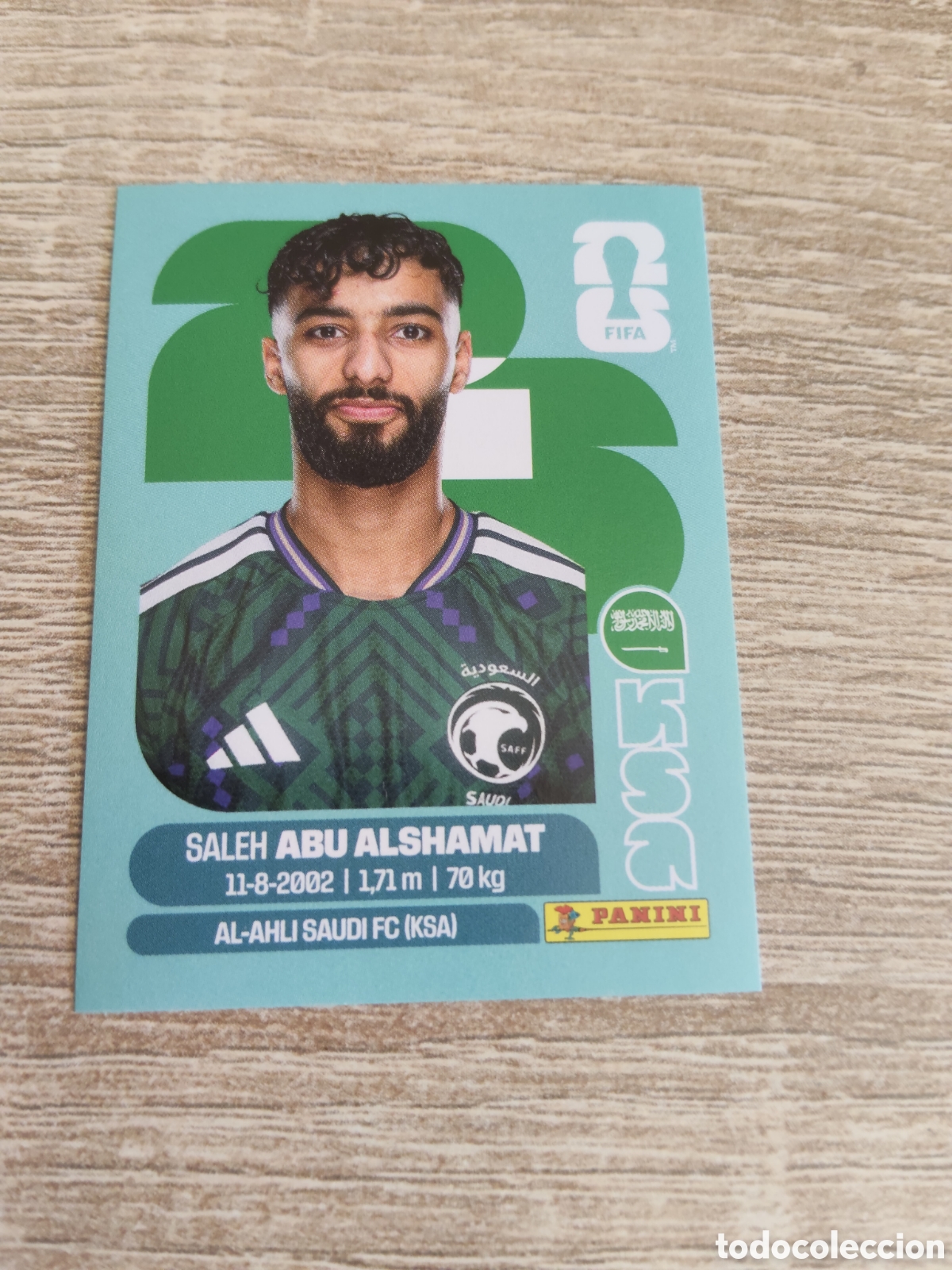 Cromos de F&uacute;tbol: Panini mundial 2026 KSA 14 Saleh Abu Alshamat Arabia Saud&iacute;