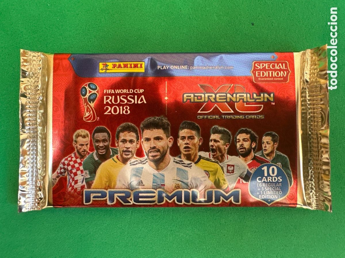 Cromos de F&uacute;tbol: SOBRE SIN ABRIR PREMIUM ADRENALYN MUNDIAL RUSIA 2018 TRADING CARD PANINI