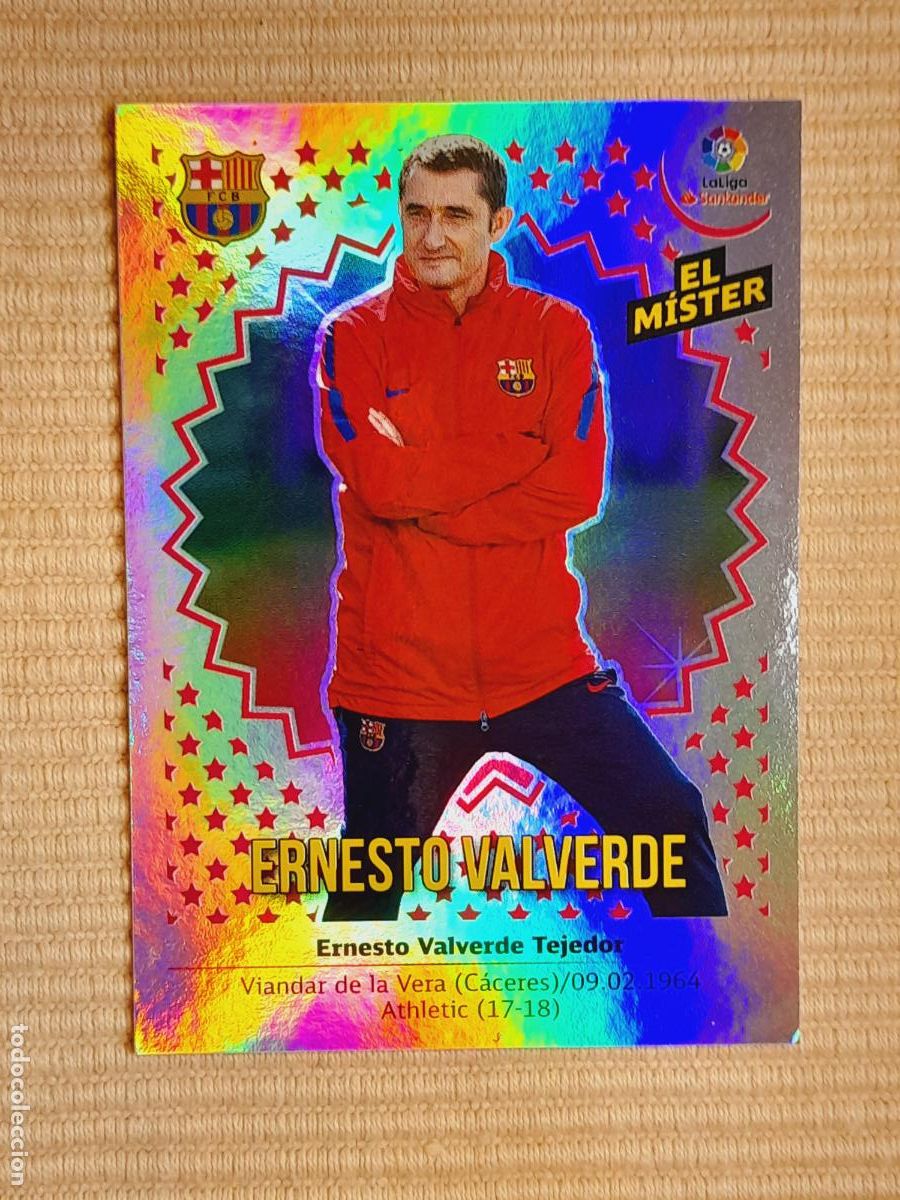 Cromos de F&uacute;tbol: CROMO 8 ERNESTO VALVERDE (ENTRENADOR) FC BARCELONA LIGA 18-19 (2018 2019) ALBUM ESTE