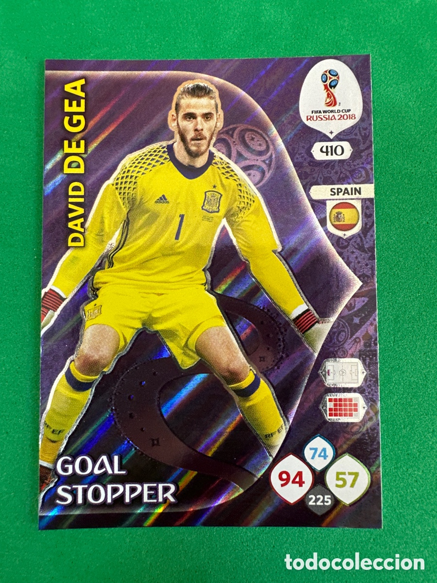 Figurine di Calcio: 410 DE GEA(ESPA&Ntilde;A) GOAL STOPPER ADRENALYN MUNDIAL RUSIA 2018 TRADING CARD PANINI