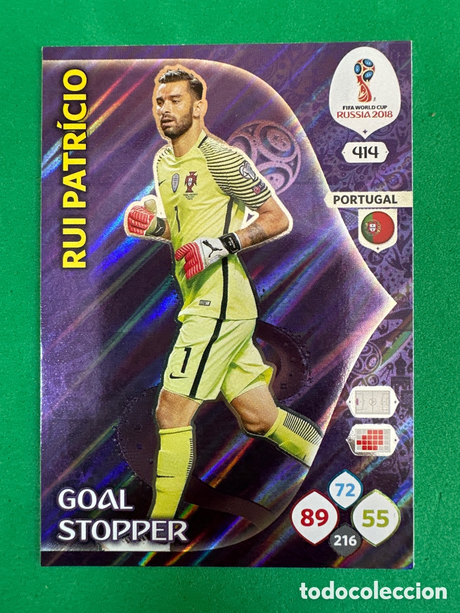Figurine di Calcio: 414 RUI PATRICIO(PORTUGAL) GOAL STOPPER ADRENALYN MUNDIAL RUSIA 2018 TRADING CARD PANINI