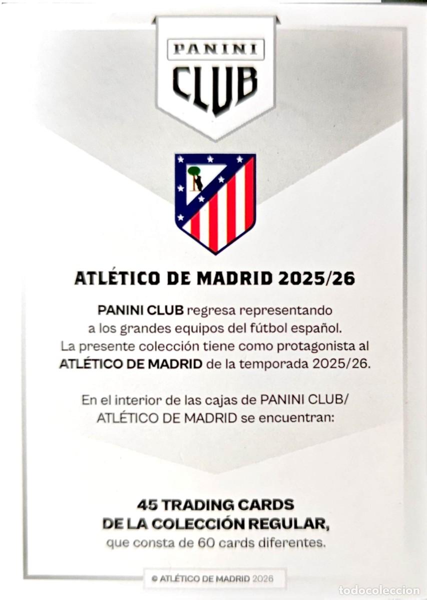 Cromos de F&uacute;tbol: Tarjeta explicativa coleccion - Atletico de Madrid - PANINI CLUB 2026