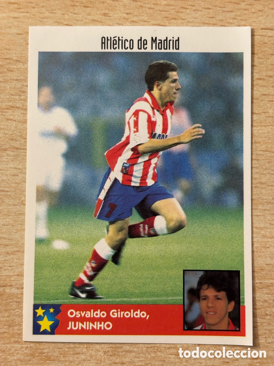 Cromos de F&uacute;tbol: # 21 Juninho Brasil Atl&eacute;tico de Madrid Mejores Equipos de Europa 97-98 Panini