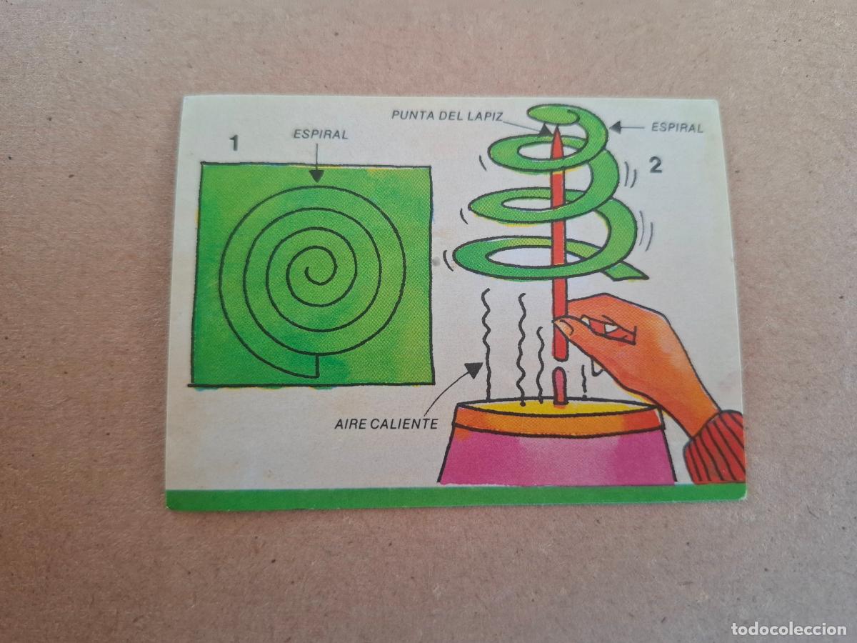 Cromos de F&uacute;tbol: EL LIBRO DE LOS JUEGOS BIMBO - INVENTOS Y EXPERIMENTOS - 9 LA ESPIRAL QUE GIRA - NUNCA PEGADO
