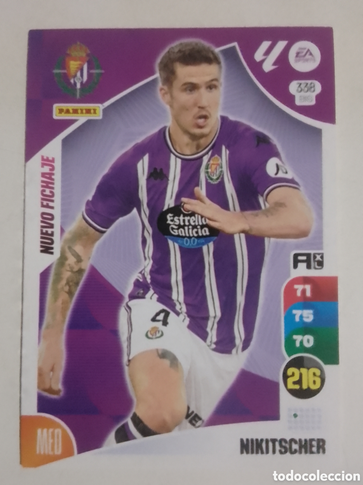 Cromos de F&uacute;tbol: Adrenalyn XL 2024-25 n&deg; 338 BIS Nikitscher &bull; Valladolid. NUEVO FICHAJE.