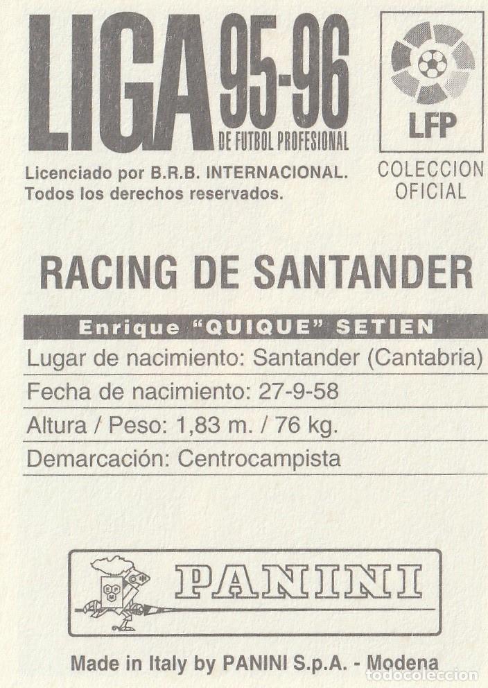Cromos de f&uacute;tbol: PANINI 95-96 SETI&Eacute;N. NUNCA PEGADO. - Foto 2