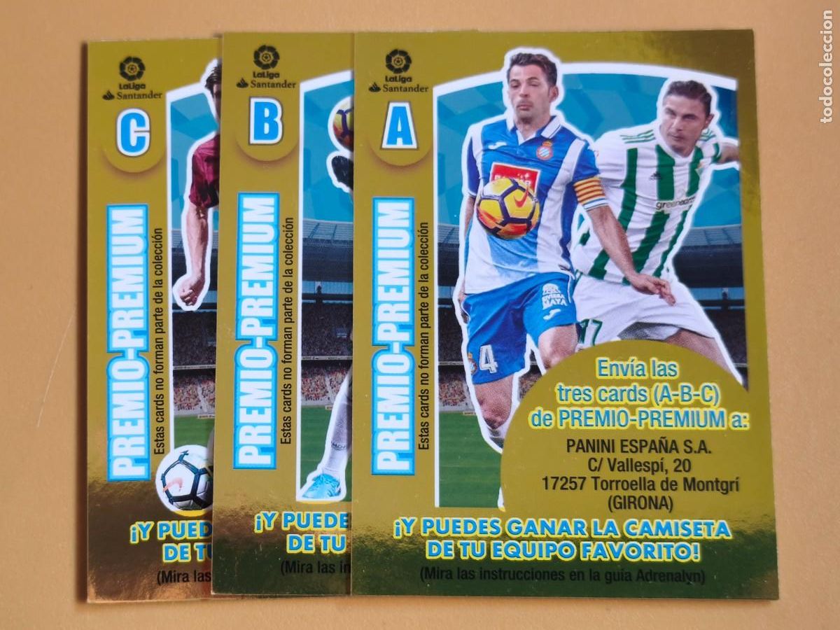 Cromos de F&uacute;tbol: adrenalyn 2017 18 premio premium A B C
