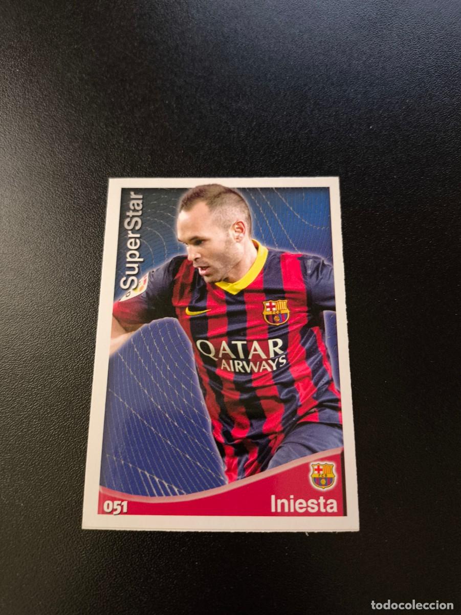 Cromos de F&uacute;tbol: 51 Iniesta SUPERSTAR MATE BARCELONA MUNDICROMO LIGA 2014 2015 14 15 NO PANINI ESTE