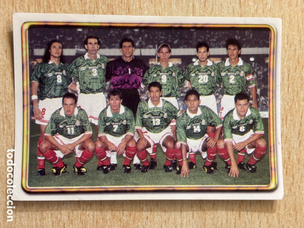 Cromos de F&uacute;tbol: # 379 Alineaci&oacute;n M&eacute;xico mundial Francia 98 Ediciones Estadio