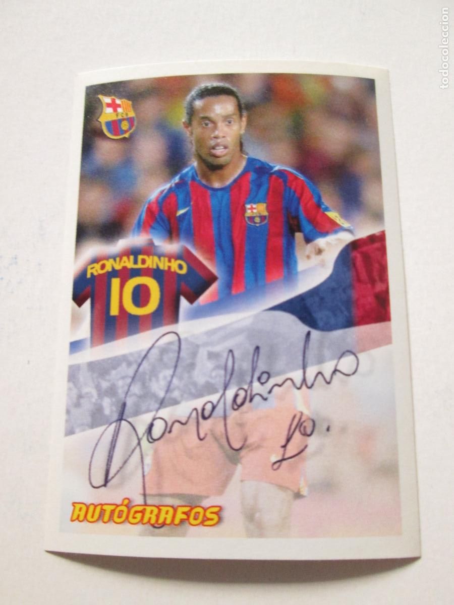 Cromos de F&uacute;tbol: #101 RONALDINHO 05 06 SUPER BAR&Ccedil;A AUT&Oacute;GRAFOS 2005 2006 PANINI SIN PEGAR