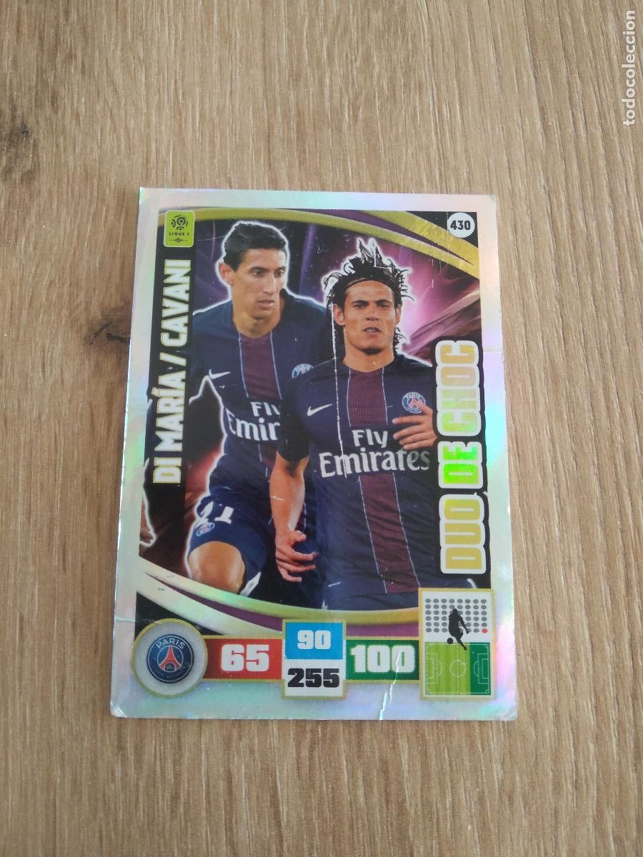 Cromos de F&uacute;tbol: 430 DI MARIA CAVANI PSG CROMO FUTBOL PANINI LIGA FRANCIA 2016-2017 FOOT LIGUE 1 ADRENALYN 16-17