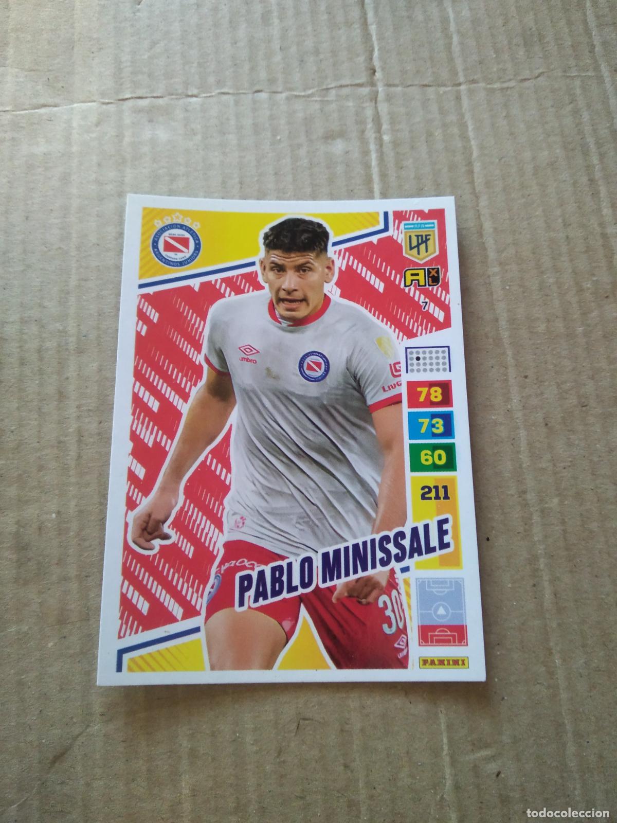 Cartes &agrave; collectionner de Football: 7 PABLO MINISSALE ARGENTINOS JUNIORS CROMO FUTBOL PANINI ARGENTINO 2023 LIGA ARGENTINA ADRENALYN