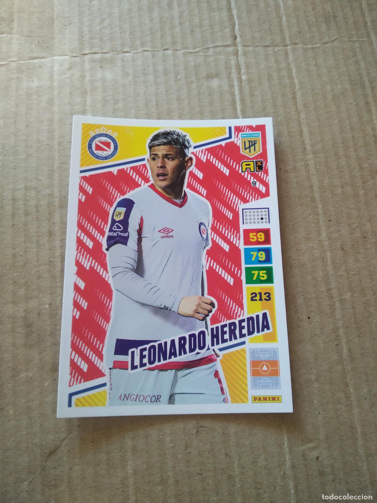 Cartes &agrave; collectionner de Football: 9 LEONARDO HEREDIA ARGENTINOS JUNIORS CROMO FUTBOL PANINI ARGENTINO 2023 LIGA ARGENTINA ADRENALYN
