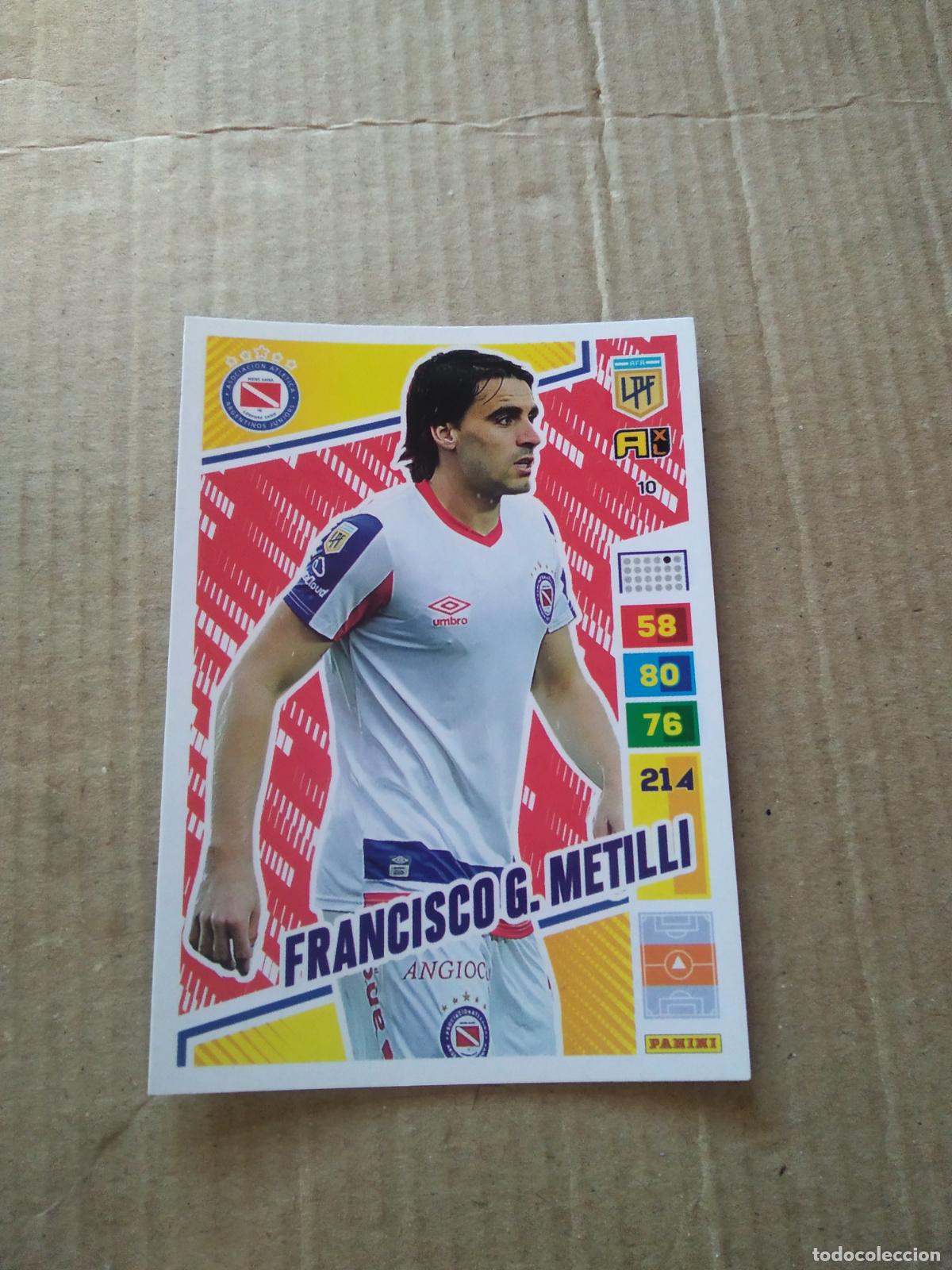 Cartes &agrave; collectionner de Football: 10 FRANCISCO METILLI ARGENTINOS JUNIORS CROMO FUTBOL PANINI ARGENTINO 2023 LIGA ARGENTINA ADRENALYN