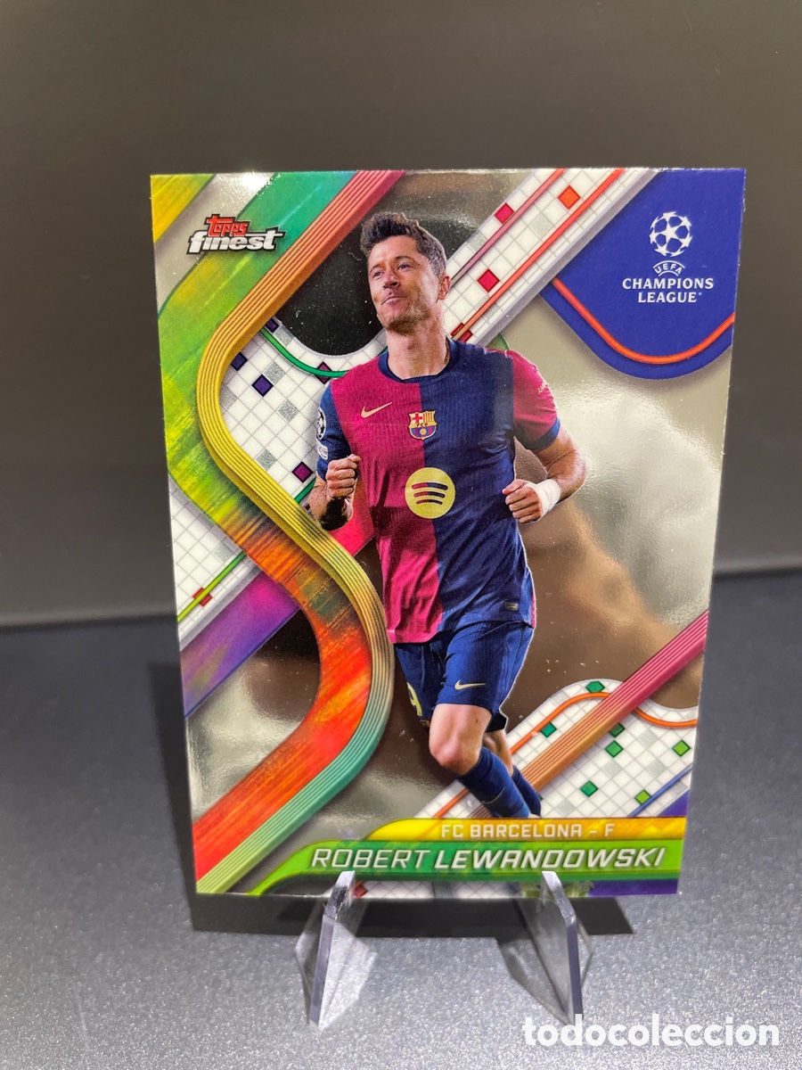 Cromos de F&uacute;tbol: Robert Lewandowski 19 Topps Finest UCL 2024-25 FC Barcelona