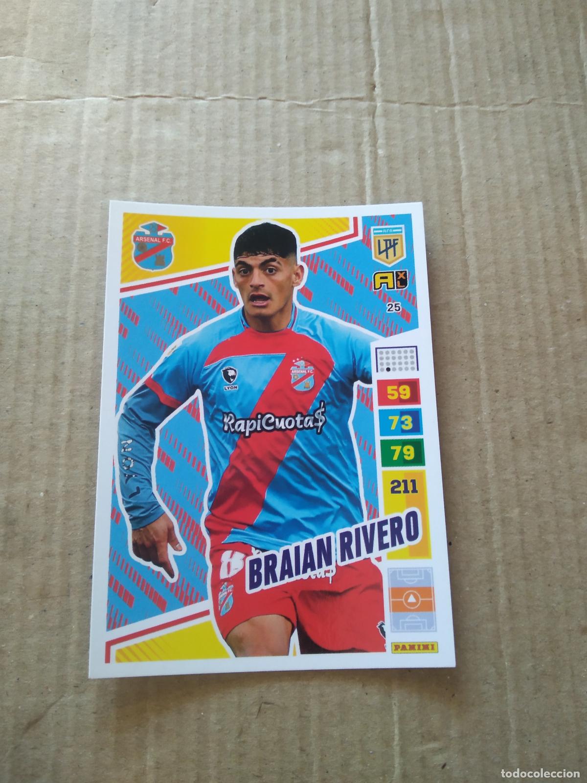 Cromos de F&uacute;tbol: 25 BRAIAN RIVERO ARSENAL CROMO FUTBOL PANINI ARGENTINO 2023 LIGA ARGENTINA ADRENALYN