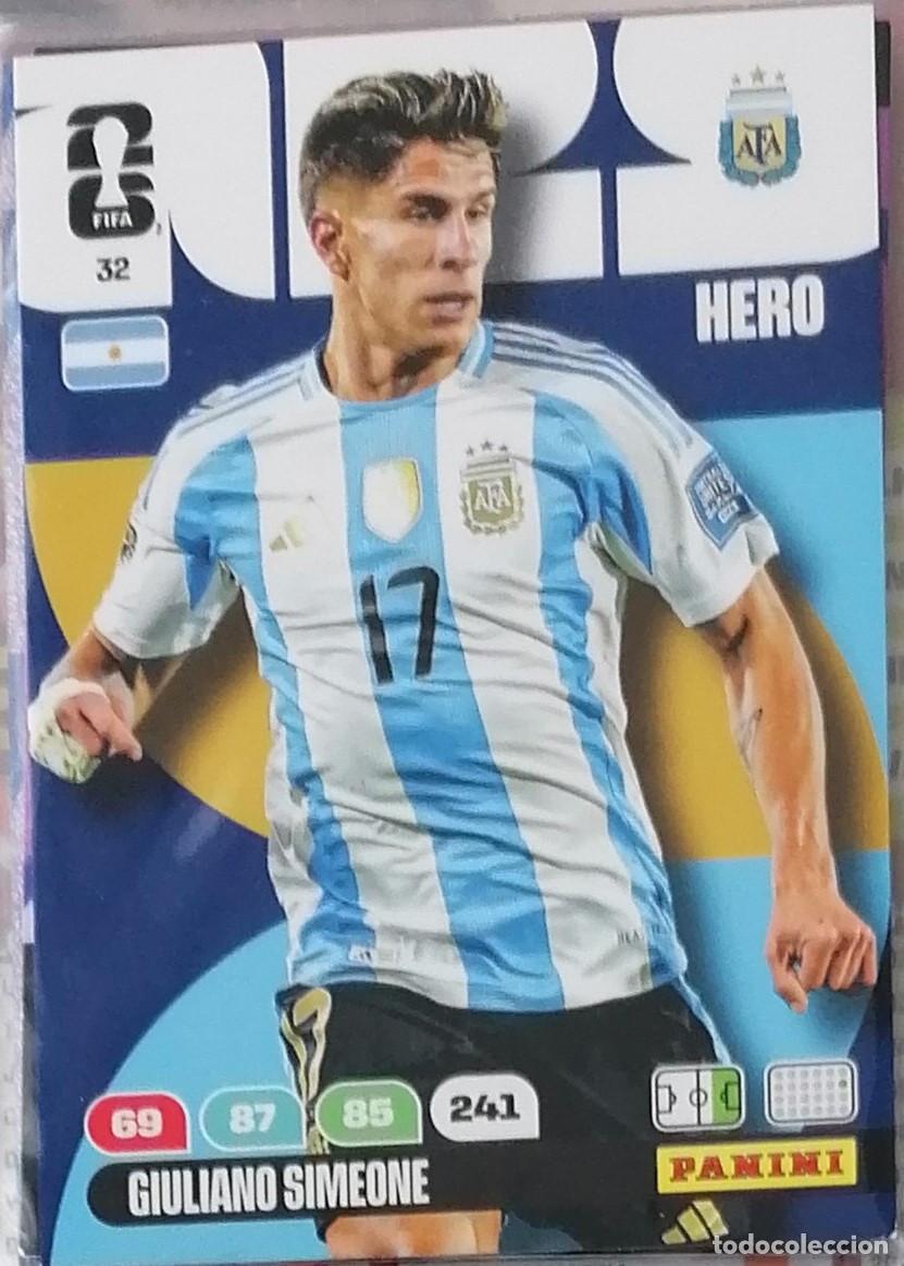 Cromos de F&uacute;tbol: 32 GIULIANO SIMEONE Hero World Cup 2026 Adrenalyn XL Panini