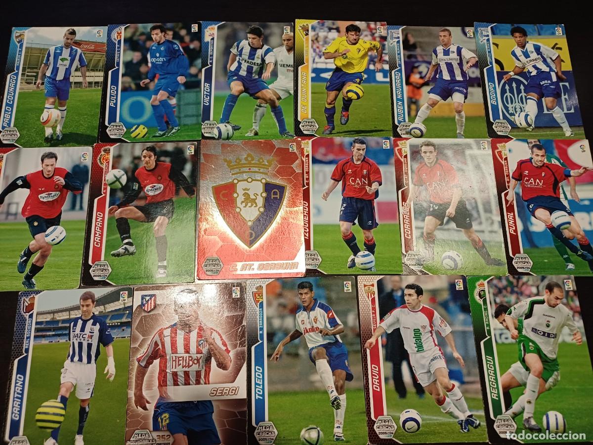Cromos de F&uacute;tbol: Lote 17 cromos Megacracks 2005/06. Puntas tocadas