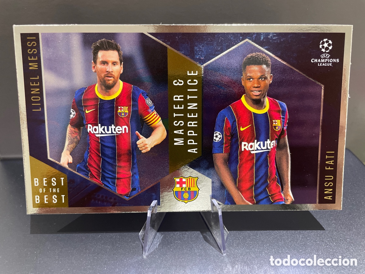 Cromos de F&uacute;tbol: Messi & Ansu Fati Master & Apprentice 133 Best of the Best 2020-21 Topps FC Barcelona