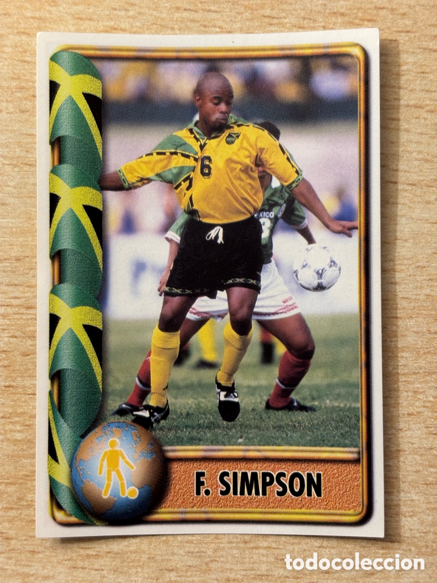 Fu&szlig;ball-Sticker: # 338 Simpson Jamaica Mundial Francia 98 Ediciones Estadio